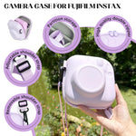 ZORBES® Camera Case for Fujifilm Instax Kawaii Camera Carry Zipper Bag Portable Hard Cover PU Protective Camera Zipper Case Bag with Shoulder Strap Universal Camera Case, 14x8.5x14cm