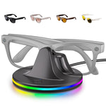 ZORBES® RGB Smart Glasses Charging Holder Display Stand with Dynamic RGB Lighting, 10W USB Wired Charging Dock, Smart Glasses Charger Stand for R-ayBan and Other Smart Glasses