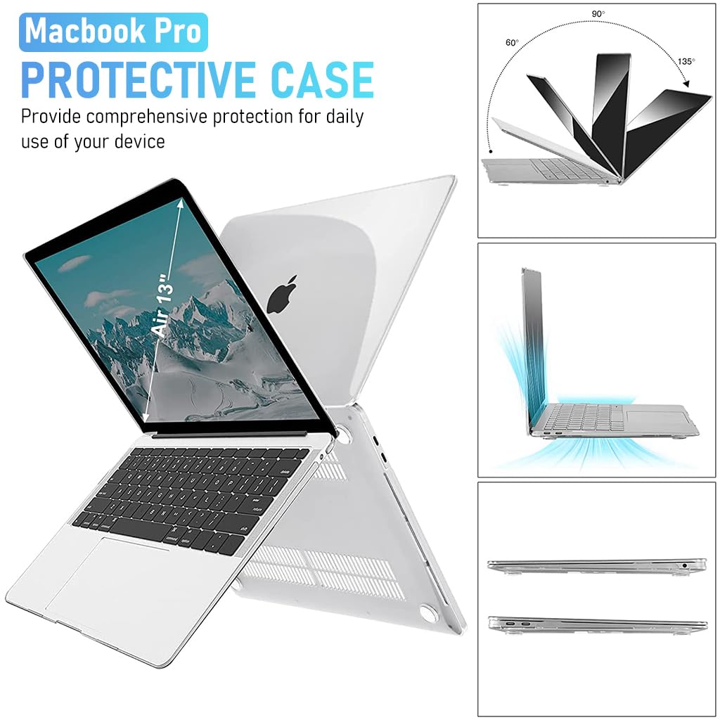 ZORBES® Laptop Case with TPU Keyboard Cover & Screen Protector Laptop Cover Compatible with MacBook Air 13.3 inch Case 2022 2021-2018 M1 A2337 A2179 A1932 with Retina Display Touch ID