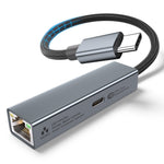 Verilux® USB C to Ethernet Adapter 60 W PD - USB C LAN Adapter