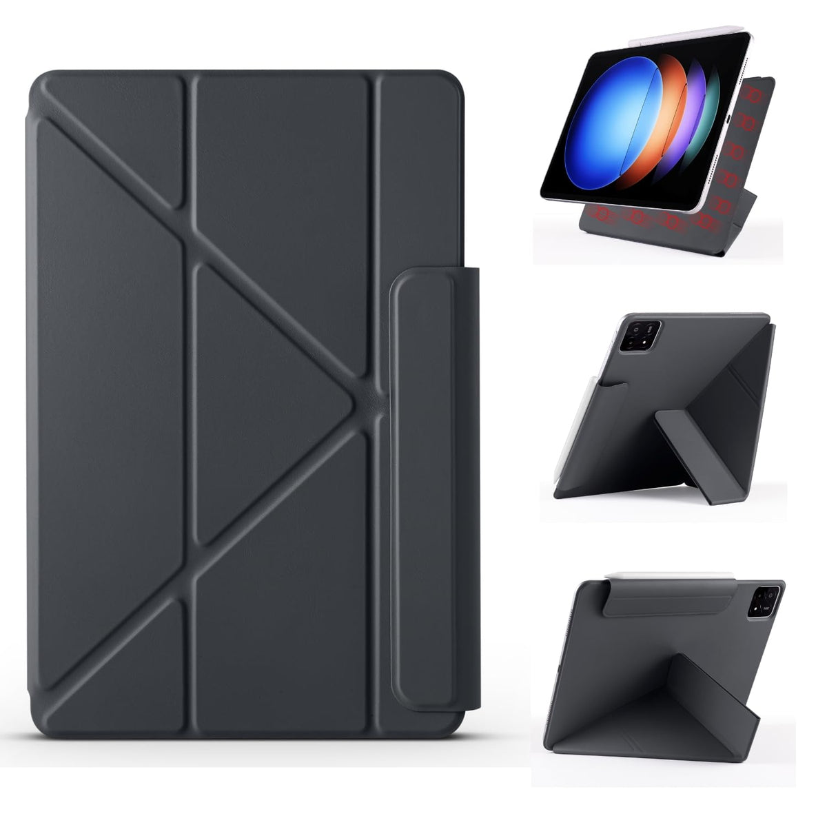 ZORBES® Compatible with Xiao/mi Pad 7 / 7 Pro, Magnetic Multi-Fold Tablet Case, Liquid TPU Protective Cover with Auto Sleep/Wake, Origami Stand Design, Shockproof Full Body Protection