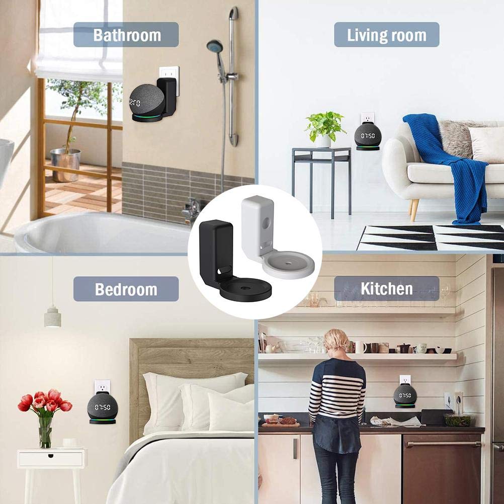 ZORBES® Wall Mount for Alexa Echo Dot 4th Generation, Space-Saving Solution Wall Holder with Cord Management for Your Smart Home Speakers, Alexa Echo Dot Accessories (Holder Only, Black)