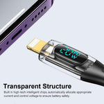 Verilux Type C to Lightning Cable 3.9ft PD 20W with LCD Display and Nylon Braid | Fast Charging