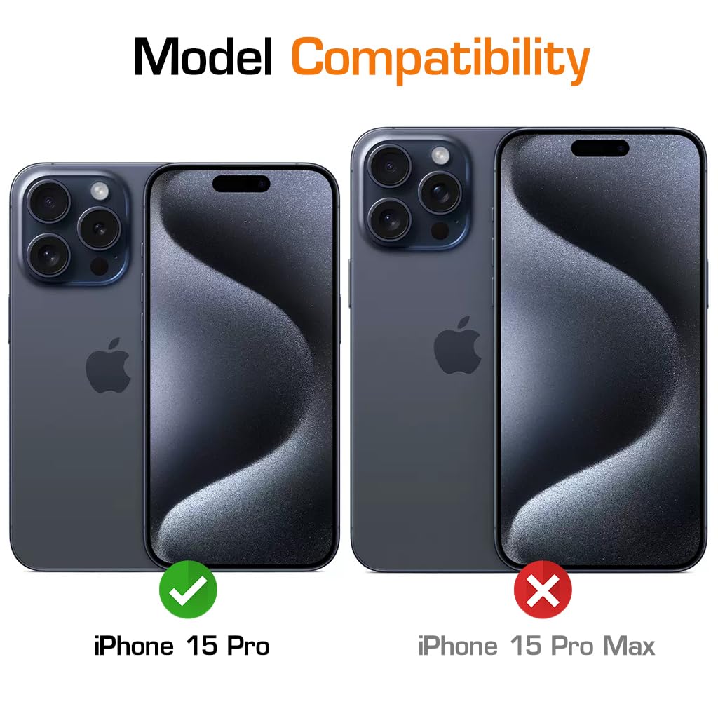 ZORBES® Phone Case for iPhone 15 Pro Anti-Scratch Rubber Framed Phone Cover with Metal Button Cover, Magnet Ring Design Compatible with MagSafe Full Protection Phone Case for iPhone 15 Pro 6.1", Blue