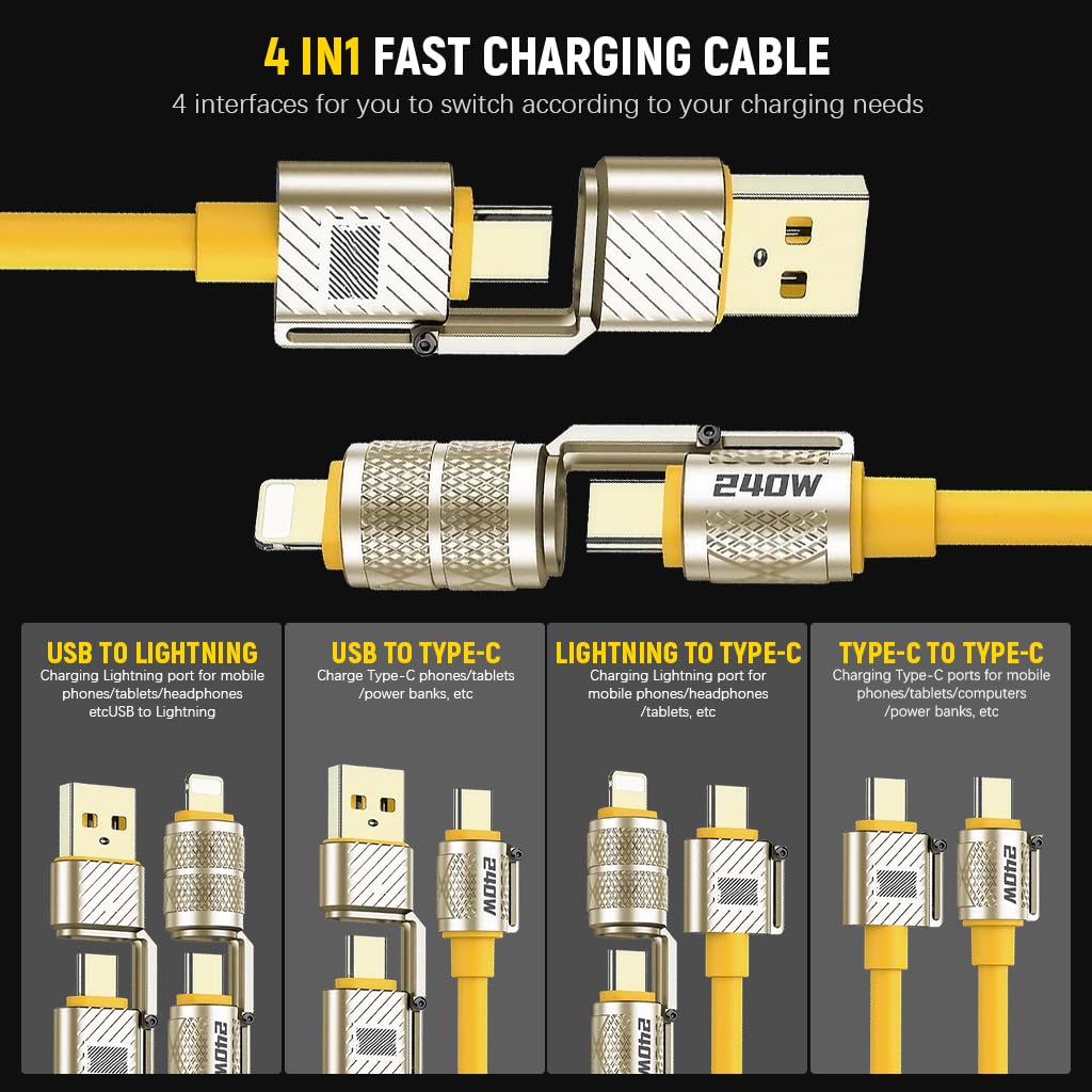 Verilux USB C Fast Charging Cable 240W 1.5m with Zinc Alloy Connectors and Silicone | 2 Pack
