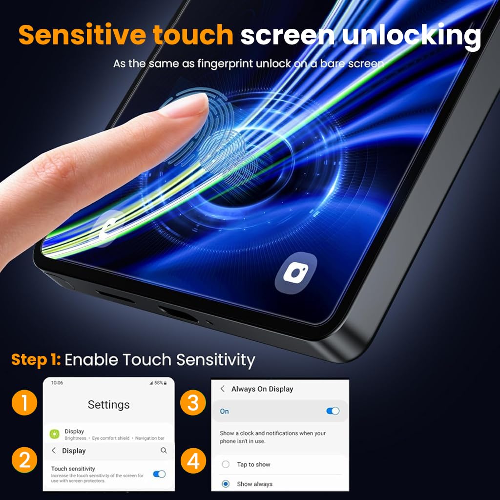 ZORBES® Compatible with Samsung S25U 2Pcs Screen Protectors HD Tempered Glass Screen Protectors Anti-scratch Screen Protectors withScreen Alignment Tool & Accessories Pack