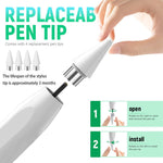 Verilux® Tablet Stylus Pen with 4 Tips, Universal Stylus Pen for Issued after 2018 iOS & Android Tablets, USB Rechargeable Magnetic Tablet Stylus Pen for iPad -No Bluetooth No Palm Rejection Function-