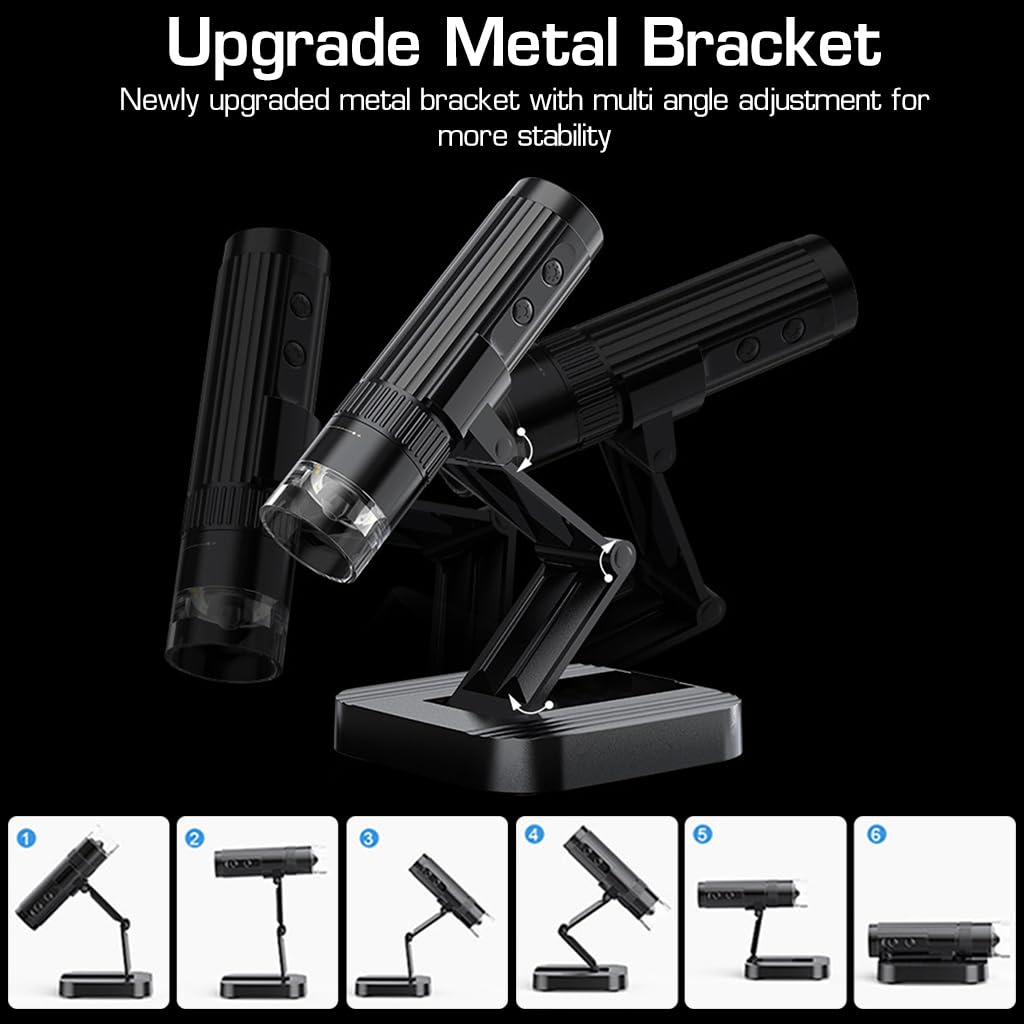 ZORBES® Digital USB Microscopes 50X-1000X Zoomable Microscopes for Phone 200W HD Pixels LED USB Microscopes with Upgrade Folding Arm Design Digital USB C Microscopes for Phone, iMac
