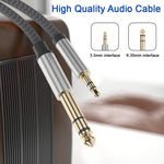 Verilux Aux Cable for Speakers featuring 24K Gold Plated Connectors and 9.8 ft Nylon Braid | TRS Stereo Audio Jack