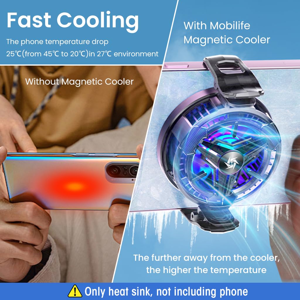 ZORBES® Led Phone Cooler Gaming Fan T2 Plus