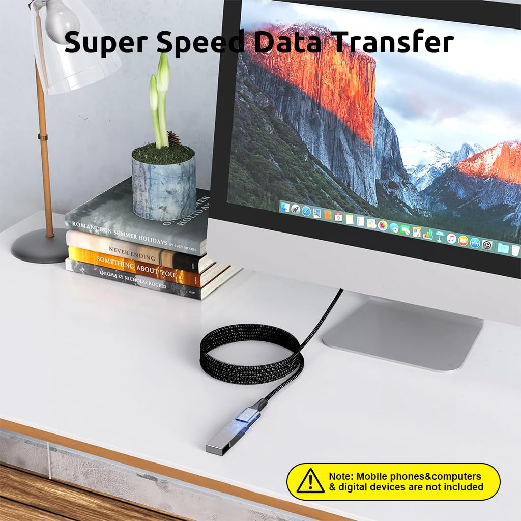 Verilux USB C Extension Cable 3.3ft with Metal Connectors and 100W PD Fast Charging | 10Gbps Data and 4K Video Transfer