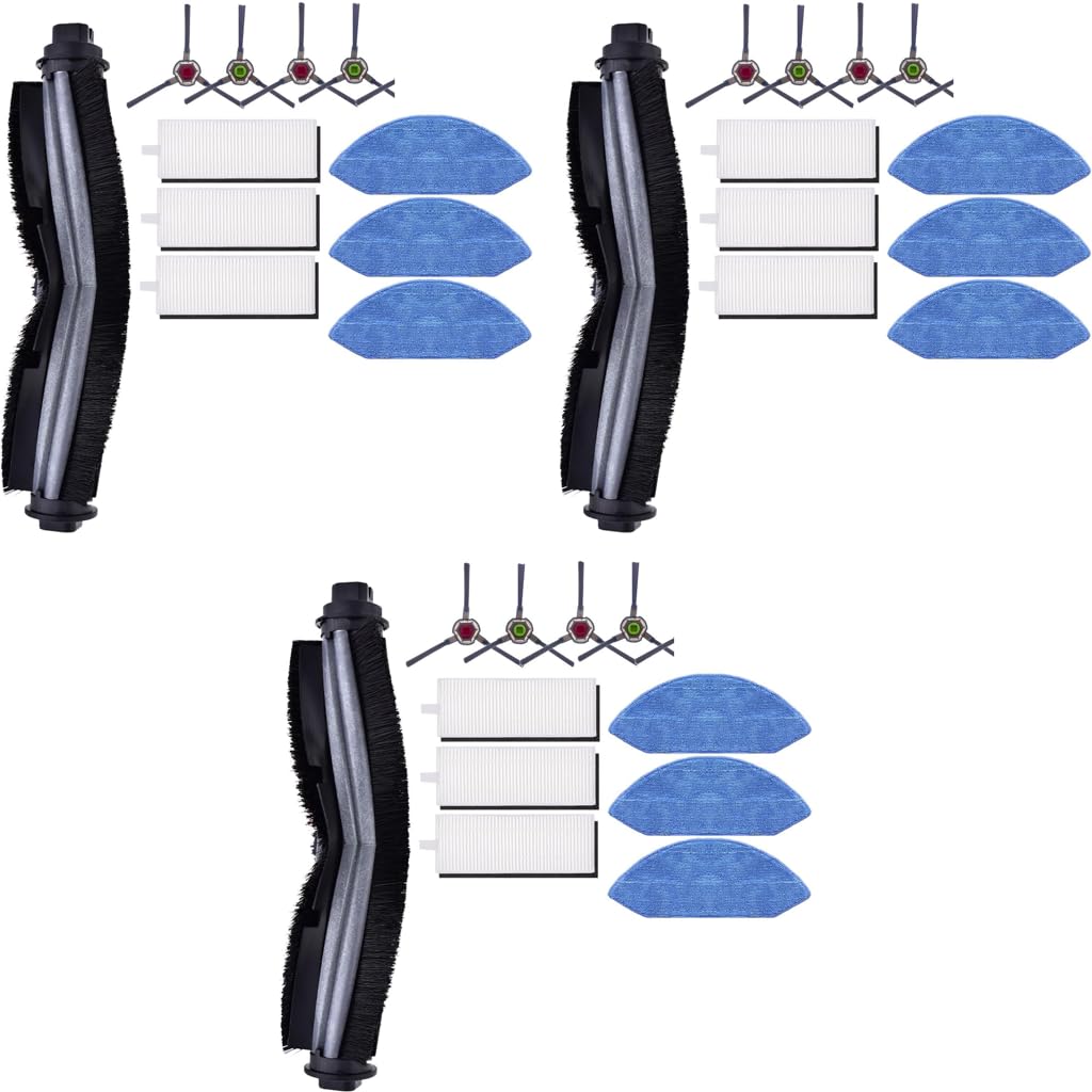 Verilux Replacement Accessories for Ecovacs Deebot U2 Pro with 10 PCS Kit | Includes Main Brush Filters and Mop Cloths