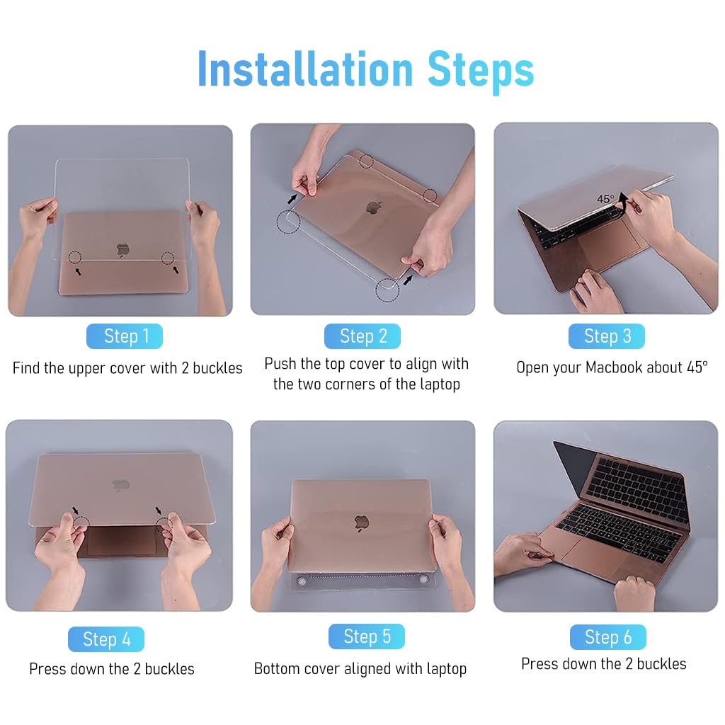 ZORBES® Laptop Case with TPU Keyboard Cover & Screen Protector Laptop Cover Compatible with MacBook Air 13.3 inch Case 2022 2021-2018 M1 A2337 A2179 A1932 with Retina Display Touch ID