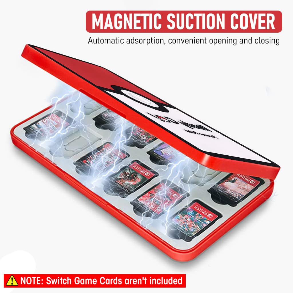 ZORBES® Switch Game Cassette Silicone Organizer for 24 Game Cartridges Empty Storage Case with Magnet Closure Creative Silicone Case Organizer for Switch Games Cartridges