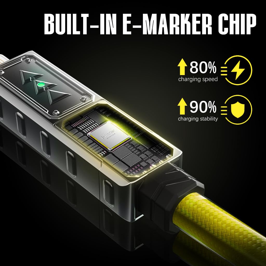 Verilux 4 in 1 Type C Cable for Fast Charging with E Marker Chip and 4.9ft Braided Design