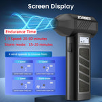 ZORBES® Handheld Air Duster, Mini Blower Fan Turbo Jet Blower with Display, 2 Nozzles Ultra Strong 4 Stage Wind Adjustment, USB LED Portable Air Blower for Car Cleaning Computer Keyboard Travel Hiking