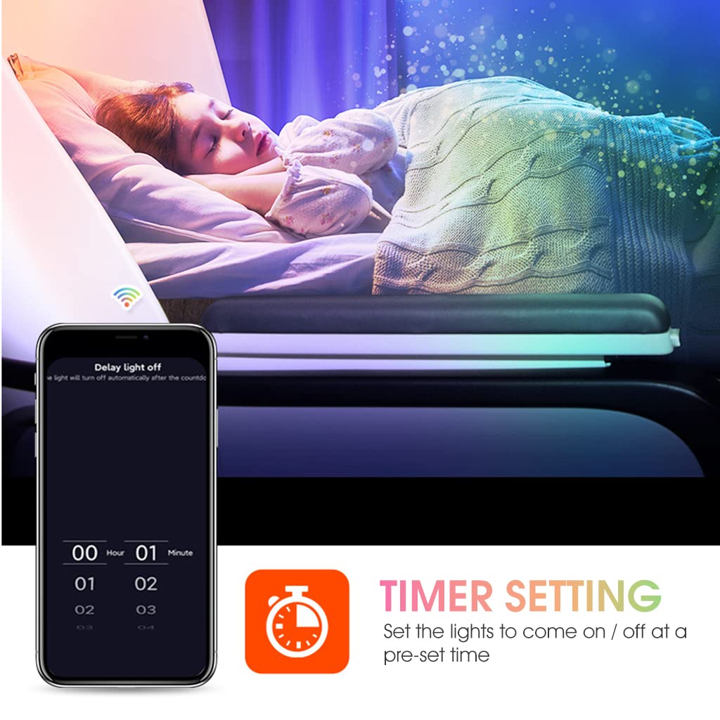 Verilux LED Light Strip for TV Background with Music Sync Bluetooth App Control | Works with Alexa and Google Assistant