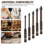 Serplex 5PCS Carbide Tip Drill Bit Set for Glass Ceramic Tile & Concrete
