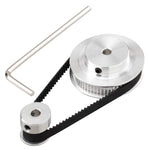 Serplex® Synchronous Wheel for 3D Printer Timing Pulley Printer Timing Gear for 3D Printer with FDM Tech 20 & 60 Teeth 5mm Bore Aluminum Timing Pulley with Length 200mm x6mm Belt