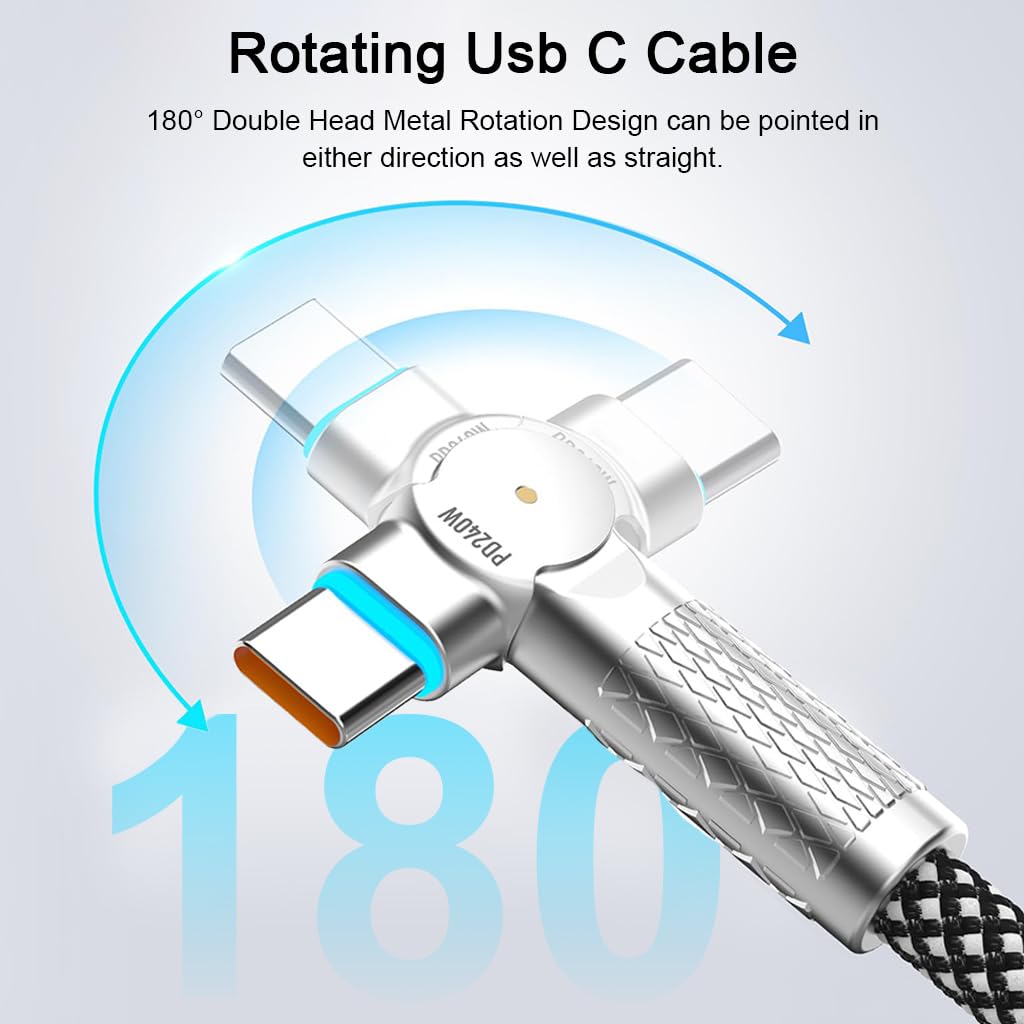 Verilux 240W USB-C Fast Charging Cable (9.8FT)