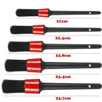 ZORBES® Black 6 pcs Auto Detailing Car Cleaning Brush Set with Soft Boar Hair,Car Cleaning Accessories for Cleaning Air Vents,Emblems,Leather,Wheels,Engine,Interior