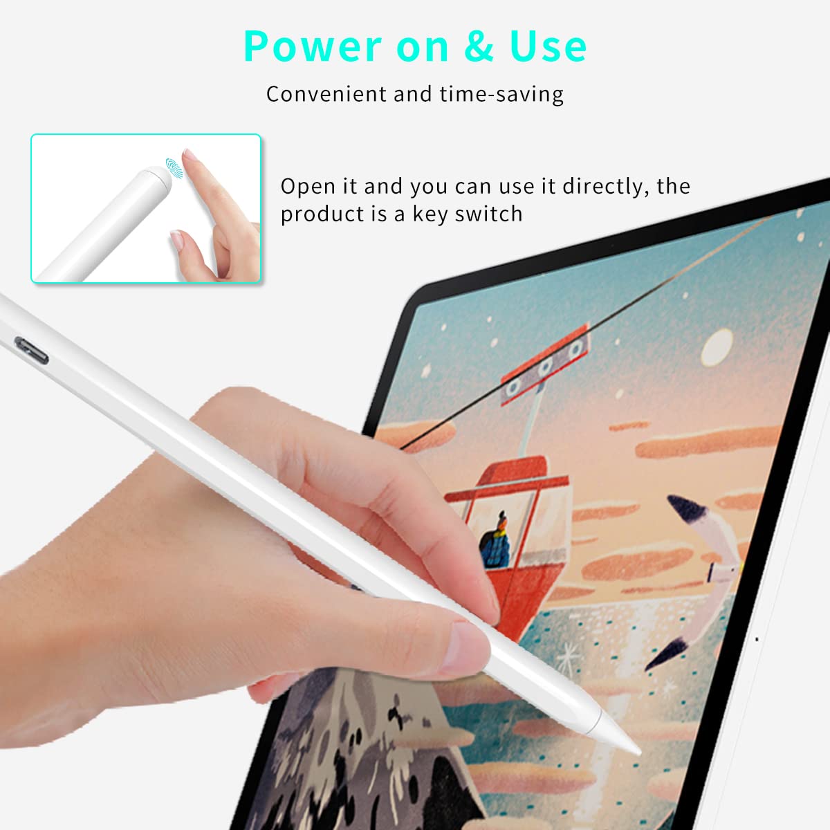 Verilux® Stylus Pen for iPad Pencil Compatible with 2018 and Later Magnet Adsorption & Digital Battery Display for Apple Pencil Alternatives Palm Rejection Smart Pen for Tablet with Tilt Sensitivity