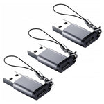 Verilux USB C to USB A Adapter for High Speed 5Gbps Data Transfer with PD Charging | Aluminum Alloy 3Pcs Set Featuring Lobster Clasp Keychain