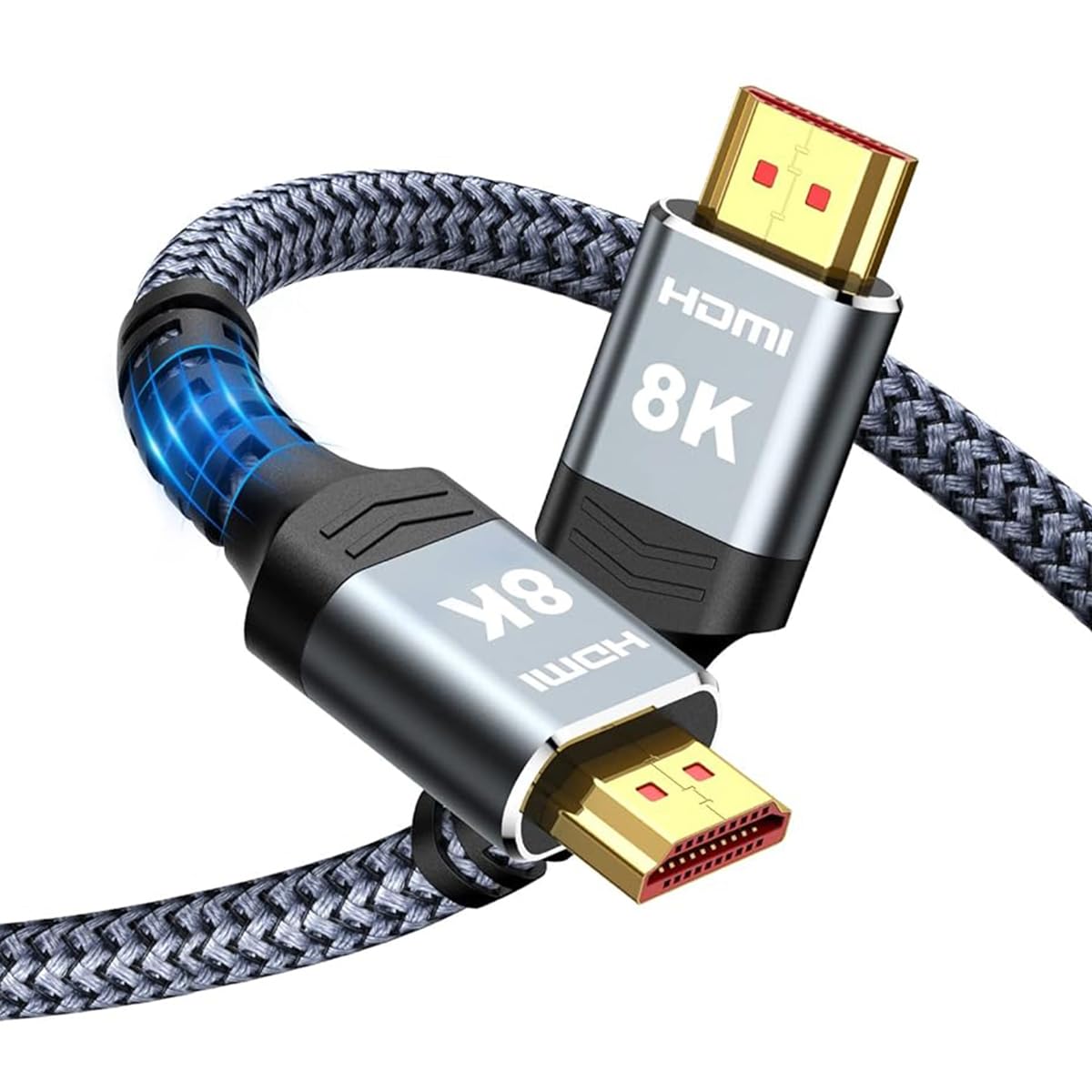 Verilux 8K HDMI Cable for TV and Gaming featuring 48Gbps Transfer & 9.8 ft Nylon Braid