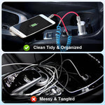 Verilux® PD 66W Type C Cable Fast Charging with Spring, 5.9Ft C Type Charger Cable with 480Mbps Data Transmission, No Tangle Retractable Type C Cable for iPhone 17/17 Plus/17 Pro/16/15, Galaxy S25/S24