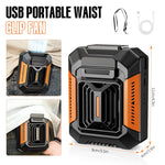 Verilux USB Portable Waist Clip Fan for Work and Travel with LED Flashlight and 3 Speeds | 90x112mm Lightweight Water-Resistant Design