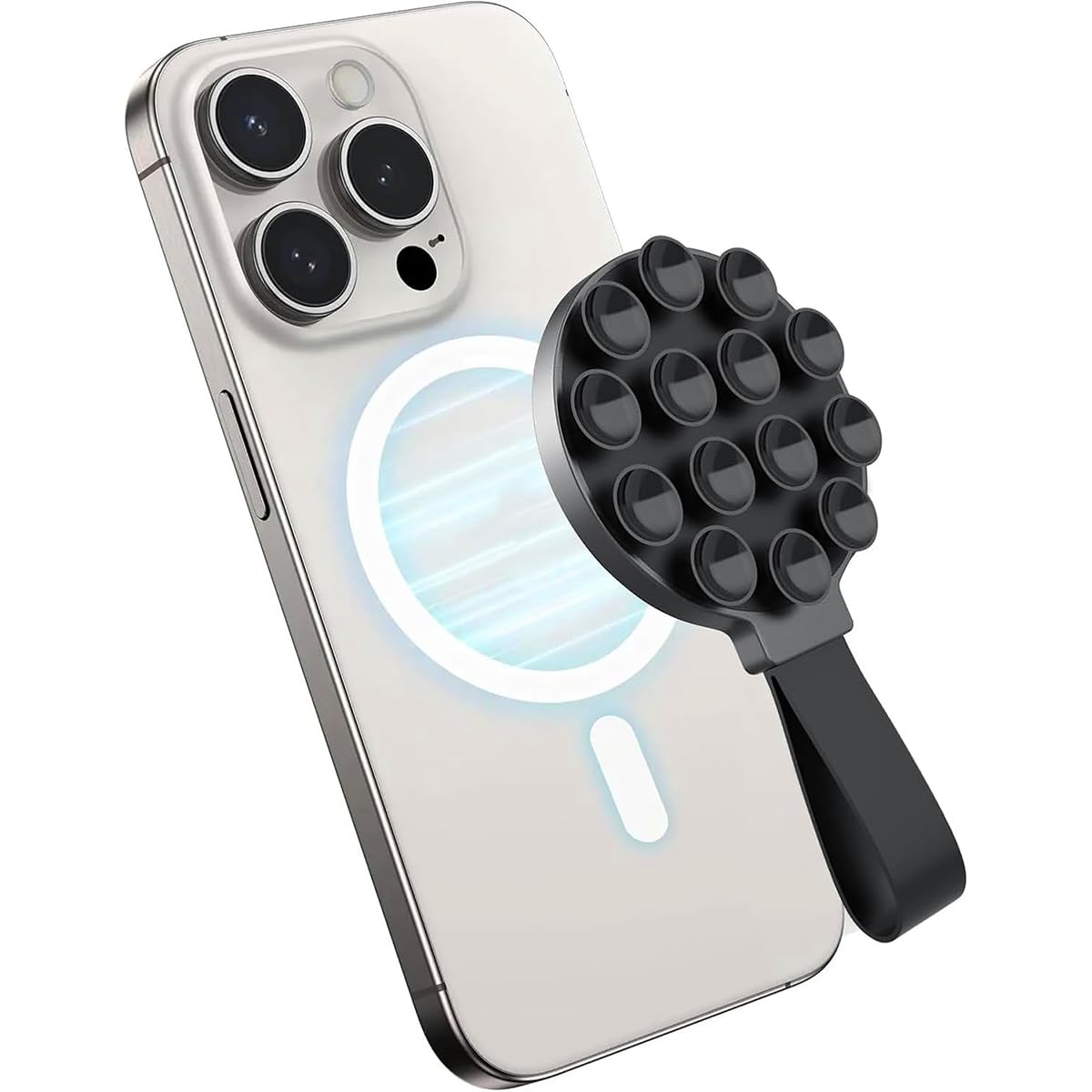 ZORBES® Magnetic Suction Cup Phone Mount, Silicone Suction Phone Case Grip Stand Holder for MagSafe, Hands-Free Mirror Shower Phone Holder Mount Fit, TikTok CreatorVideosSelfies