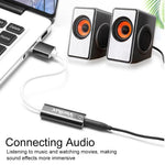 Verilux USB Sound Card for Laptop and PC featuring 3.5mm Audio Adapter | Plug & Play Black