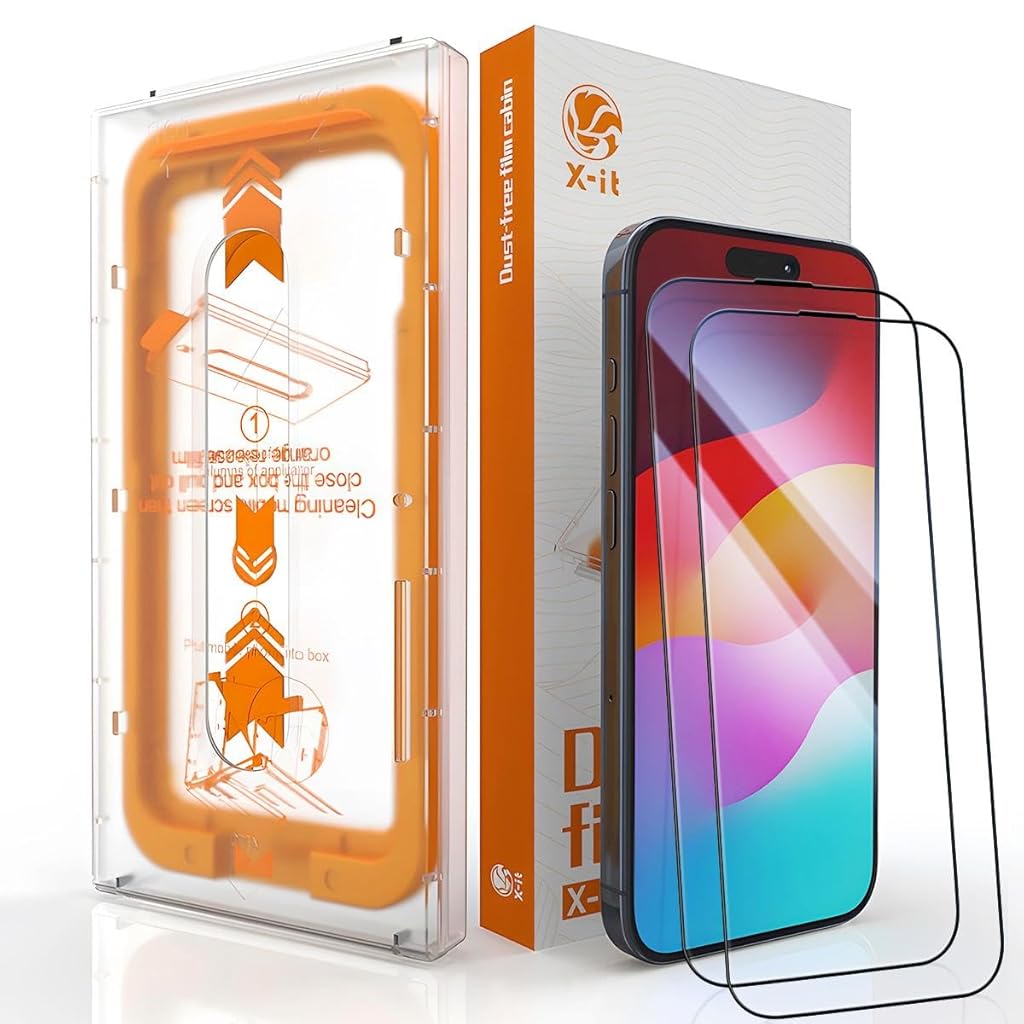 ZORBES® Compatible with iPhone 13 2pcs HD Screen Protectors Anti-Scratch Tempered Glass Screen Protector with Screen Alignment Tool & Accessories Pack