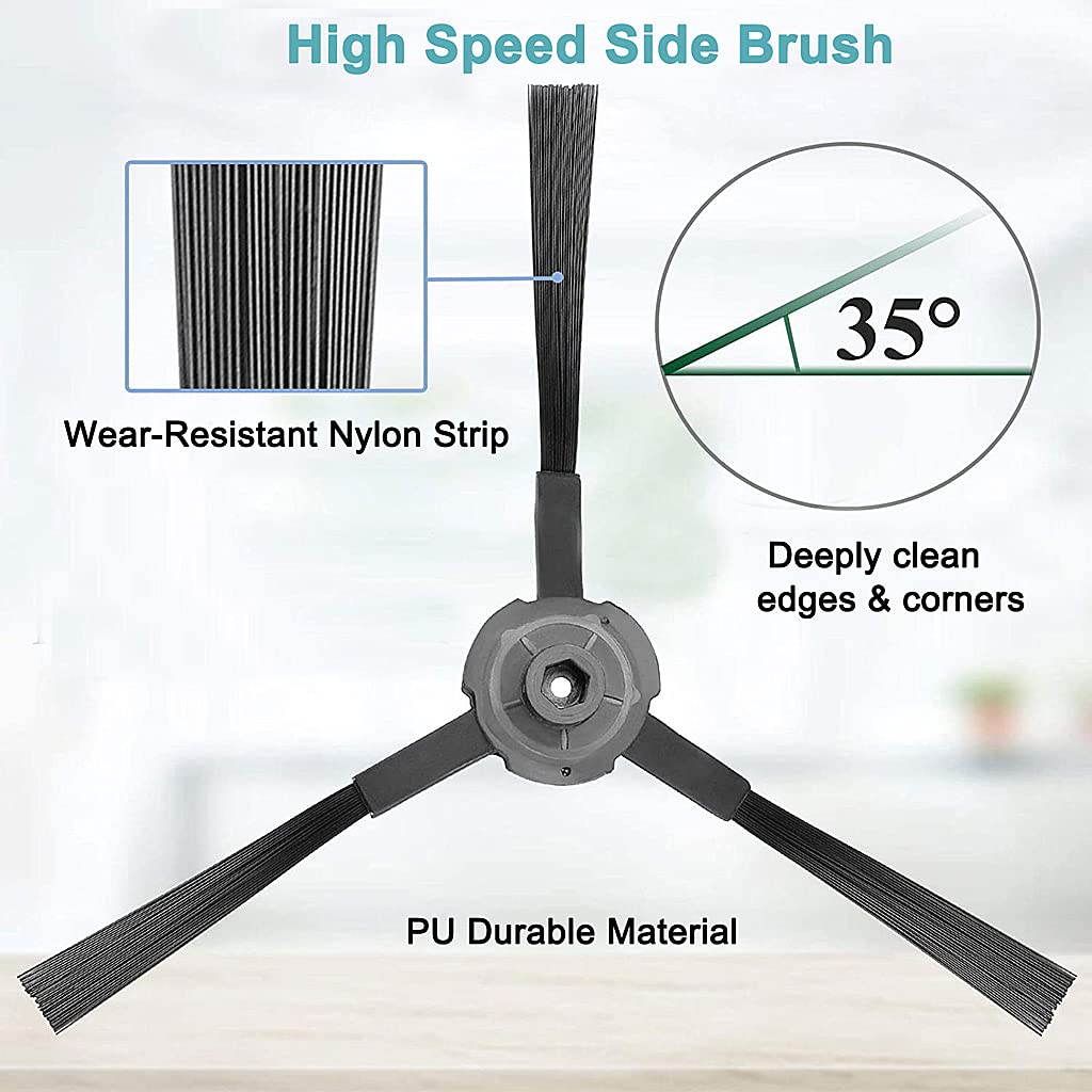 Verilux Vacuum Filter Kit Replacement for Robotic Vacuum ILIFE V3 V3S V5s V5 Pro Robot Vacuum Cleaner 4 Filters and 4 Side Brushes and 1 Primary Filter