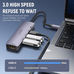 Verilux® 5 in 1 USB C HUB USB-C to HDMI, Dual USB Ports Design, Support 4K@60Hz Video Output & PD 100W Power Delivery, Plug and Go USB C Hub for Phone, Tablet, SSD Enclosure, Laptop, Monitor