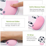 ZORBES® Mouse Pad with Wrist Rest Non-Slip Backing Cow Anime Cute Gel Easy-Typing Pain Relief for Gaming Office Computer Laptop 2PCS