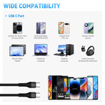 Verilux Type C to Type C Cable 60W 1.5m for Fast Charging with Magnetic Winding | Nylon Braided