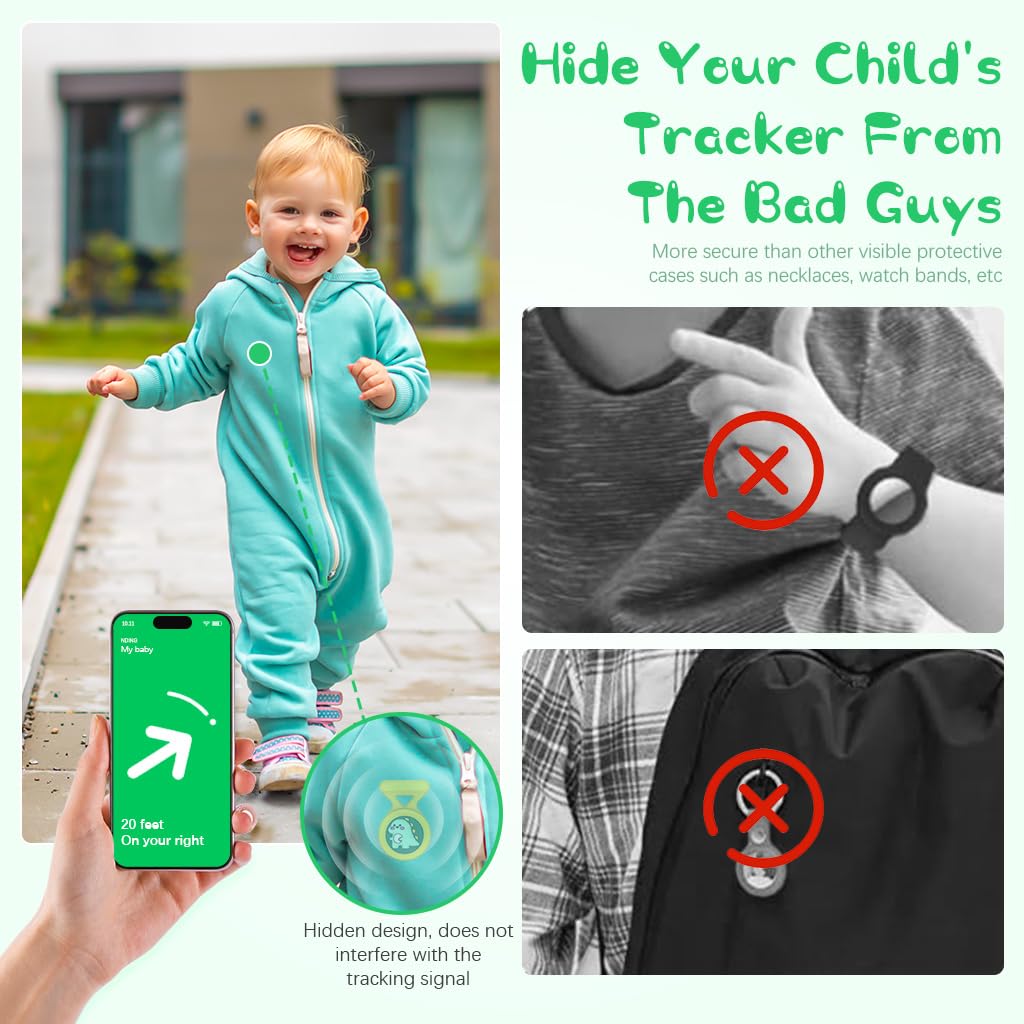 ZORBES® Waterproof AirTag Holder Cartoon Dino Yellow Brooch Pin AirTag Holder Silicone Waterproof AirTag Holder Anti-Lost Brooch Pin AirTag Holder for Kids, Luggage, Bag, Backpack