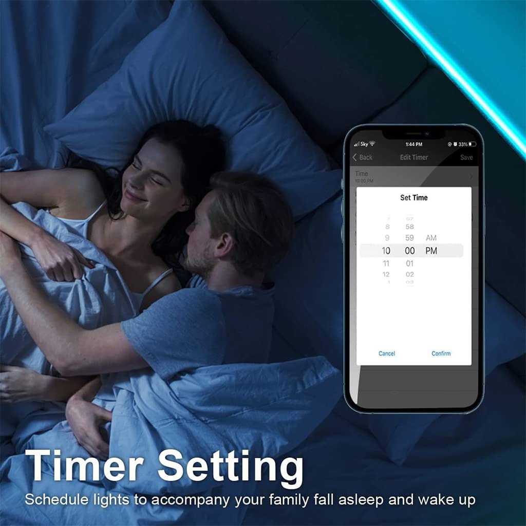 Verilux® 10M Smart WiFi LED Strip Lights, Remote APP Control Lighting Strips, Music Sync Color Changing, Plug and Play for Bedroom, Kitchen, TV, Party, Compatible with Google Assistant, IFTTT