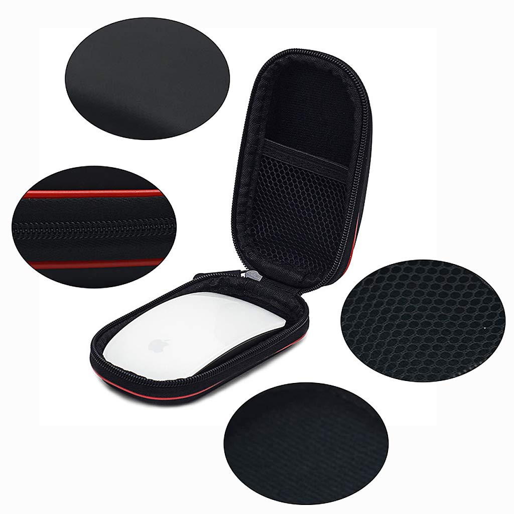 Verilux Protective Sleeve for Apple Magic Mouse with Mesh Pocket and Detachable Travel Bag Black
