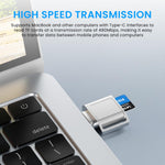 Verilux® TF Card Reader Type C Micro SD Card Reader Travel TF Card Reader with Keychain USB C to Micro SD OTG Memory Reader, Compatible with Phone with OTG Function, Plug and Play TF Card Reader