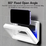 ZORBES® Waterproof Bathroom Wall Mount Phone Holder Case 360° Rotatable Phone Stand with HD Touch Screen Self Adhesive Installation Detachable Phone Holder for 6.8" Phone and Below