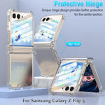 ZORBES® Phone Case for Samsung Galaxy Z Flip 5 One Piece Phone Cover with Hinge Designed Anti Scratch TPU Phone Case Protection Case Cover for Samsung Galaxy Z Flip 5 5G(2023)-Clear
