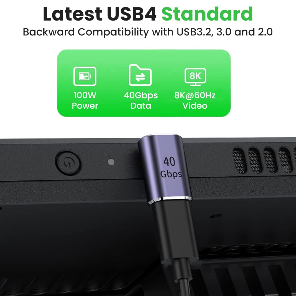 Verilux Type C Adapter with 100W PD and 40Gbps Transfer featuring 90 Degree Design | 8K Output