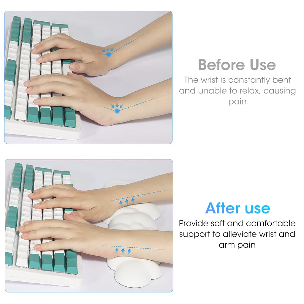 Verilux® Desktop Computer Typing Wrist Rest Keyboard Wrist Rest Fatigue Relief Arm Rest for Typing Non-Slip Base Wrist Rest Ergonomic Design Creative Bubble Memory Foam PU Wrist for Typing, Gaming