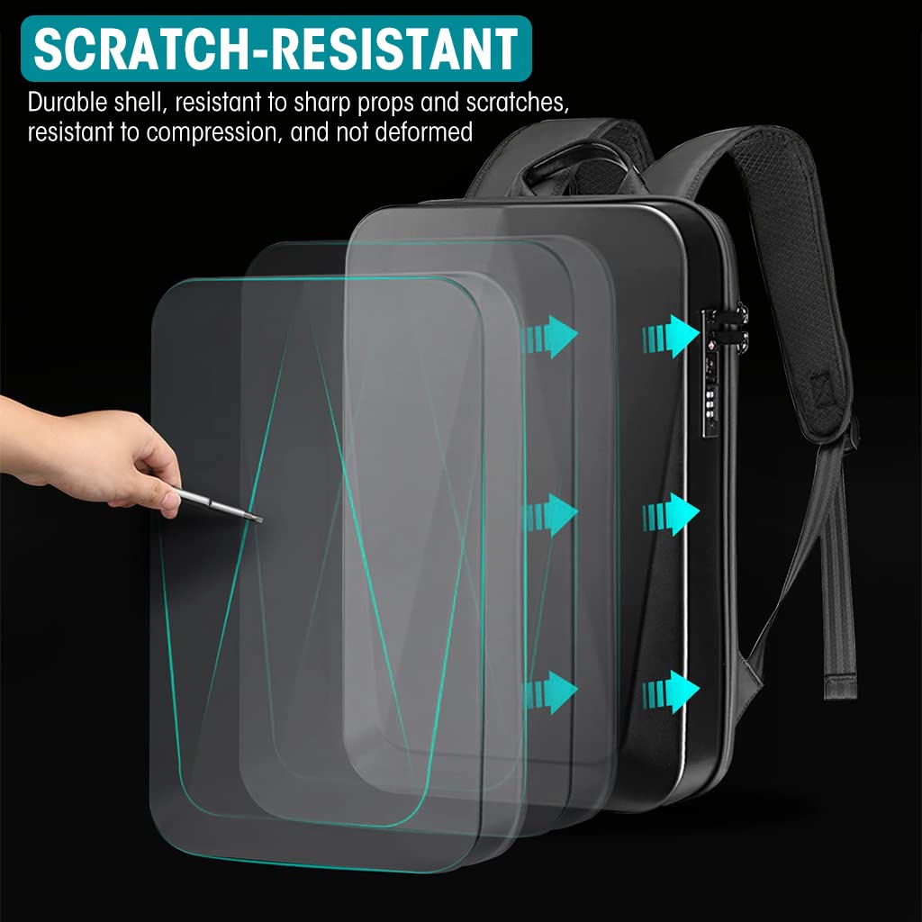 Verilux Laptop Backpack for Travel with Anti Theft TSA Lock and USB Port Fit 15.6 Inch