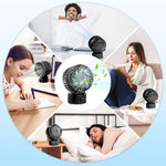 Verilux Desk Fan for Office and Travel with 2 Speed Control and 5.4 in Compact Design | USB Powered Quiet Cooling Black