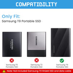 ZORBES® Hard Carrying Case for Samsung T9 Portable Solid State Drives 1TB 2TB 4TB Storage Case for Solid State Drive EVA Waterproof SSD Travel Bag Accessory Bag with Handstrap, No SSD Included, Black