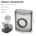 Verilux Cable Organizer for Travel and Daily Use featuring Flip Lid and 7.8x4.9x9.3cm Box | Plastic Case with Folding Ring Handle