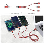 Verilux USB C Cable 5 in 1 for Phone Laptop and Tablet featuring Dual Input Ports & Nylon Braid